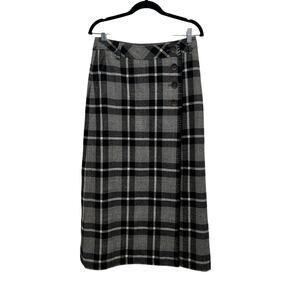 Vintage Y2K Eddie Bauer Tartan Plaid Wool-Blend Midi Skirt 4
